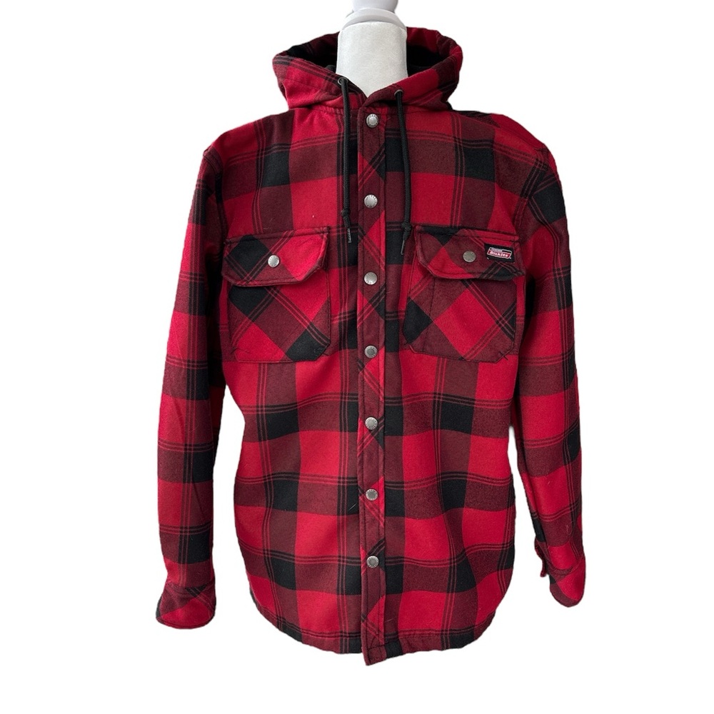 Dickie’s Buffalo Plaid Hooded Work Jacket Red/Black S